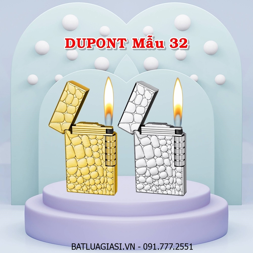 BẬT LỬA DUPONT VÂN CÁ SẤU M-32 (S.T. DUPONT) - (XÀI GAS)