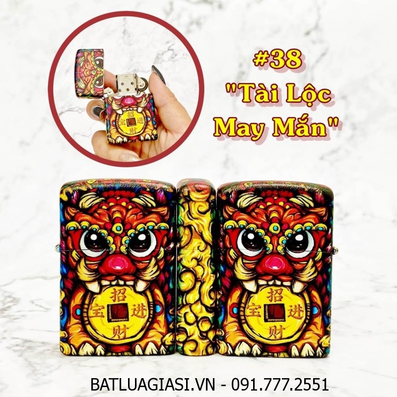 BẬT LỬA ZIPPO SƠN TĨNH ĐIỆN 6 MẶT - PHIÊN BẢN NHẬT HÌNH KỲ LÂN CHIÊU TÀI - (XÀI XĂNG) #38