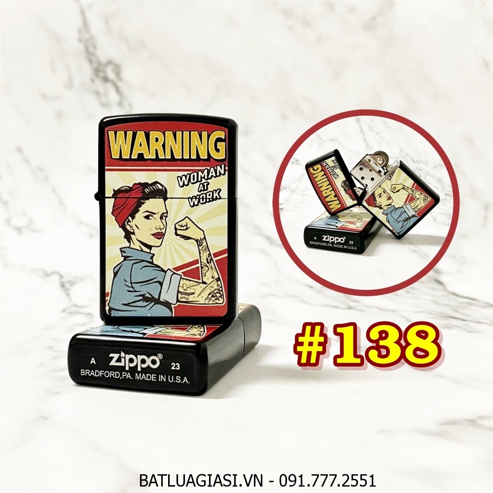 BẬT LỬA ZIPPO SƠN TĨNH ĐIỆN 2 MẶT KIỂU VINTAGE (CÓ MỘC ĐÁY) - (XÀI XĂNG) #138