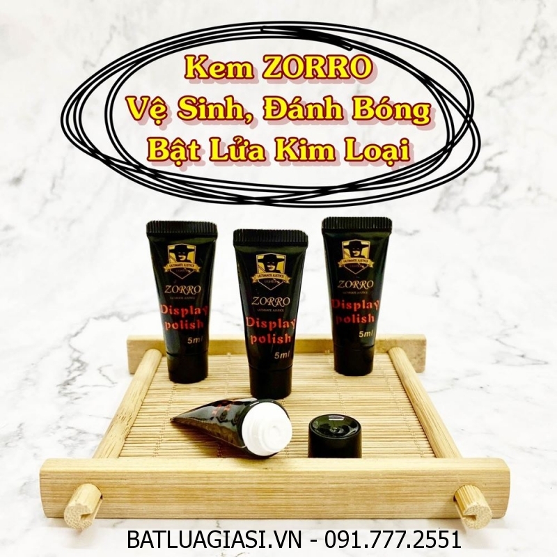 KEM ZORRO VỆ SINH, ĐÁNH BÓNG BẬT LỬA KIM LOẠI (5ML)