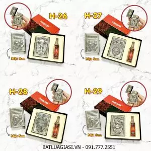 BÂT LỬA ZIPPO AMERICAN 2 MẶT HÌNH NỔI CÁC KIỂU (CÓ HỘP VÀ XĂNG)