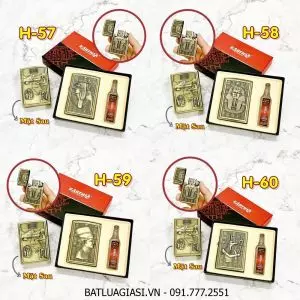 BÂT LỬA ZIPPO AI CẬP 2 MẶT HÌNH NỔI CÁC KIỂU (CÓ HỘP VÀ XĂNG)
