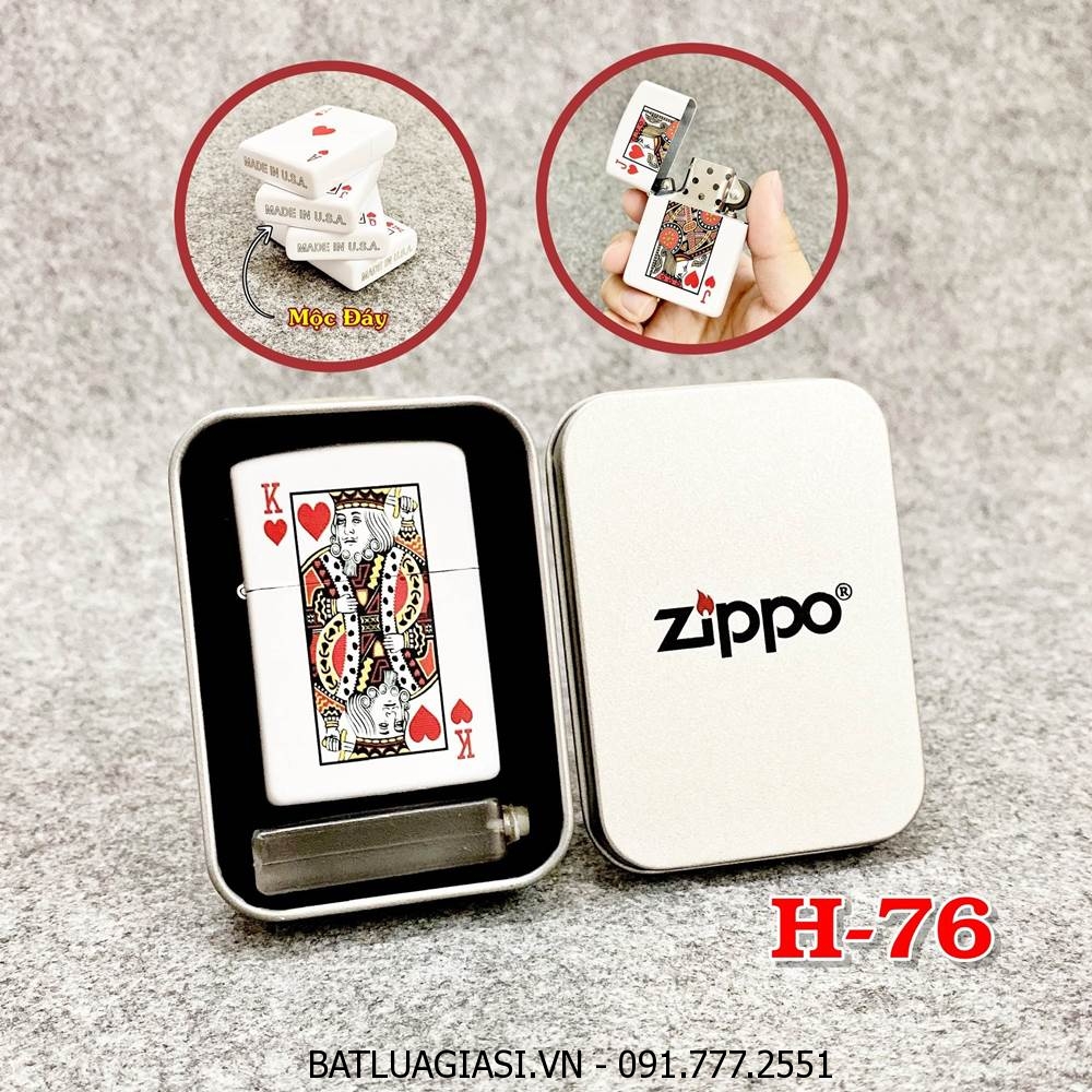 BẬT LỬA ZIPPO 2 MẶT HÌNH LÁ BÀI \