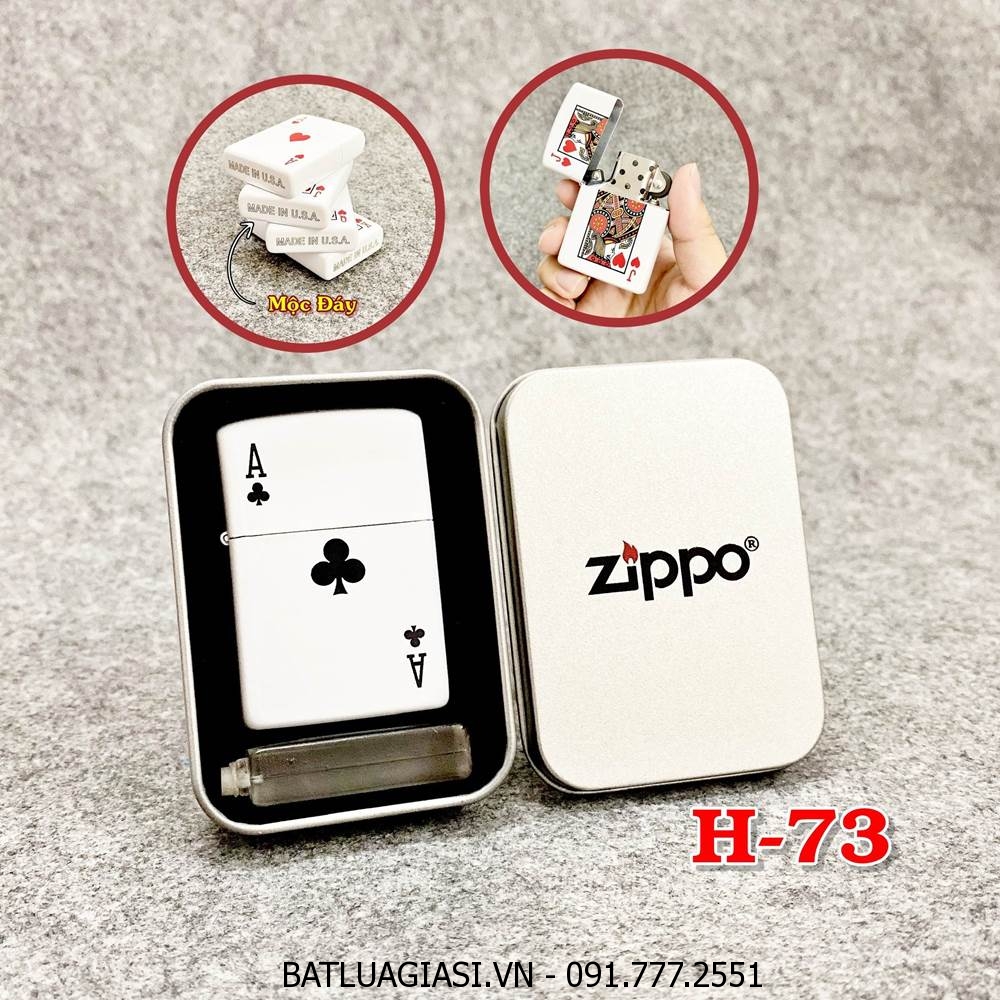 BẬT LỬA ZIPPO 2 MẶT HÌNH LÁ BÀI \