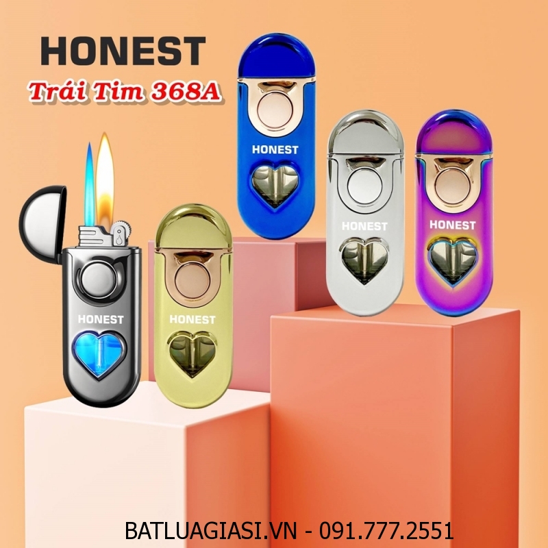 BẬT LỬA HONEST 2 CHẾ ĐỘ LỬA - GAS LỘ THIÊN CÓ ĐÈN HÌNH TRÁI TIM 368A (LỬA NGỌN VÀ LỬA HOẢ TIỄN) - (XÀI GAS)