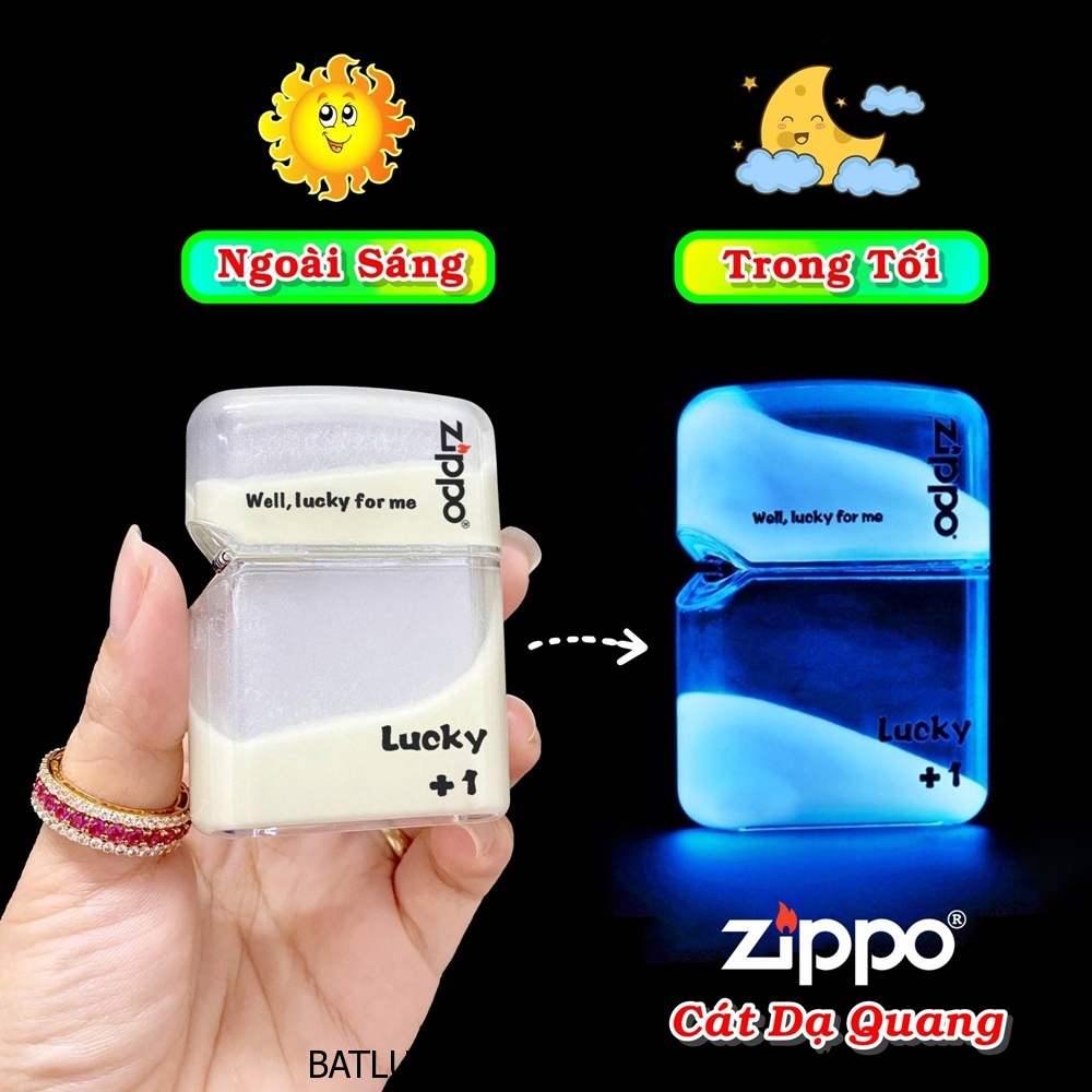 BẬT LỬA ZIPPO CÁT DẠ QUANG HÚT ÁNH SÁNG (TẶNG KÈM HỘP TRƯNG BÀY) - (XÀI XĂNG) #TRẮNG