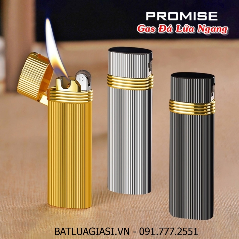 BẬT LỬA GAS ĐÁ PROMISE LỬA NGANG VÂN SỌC - (XÀI GAS)