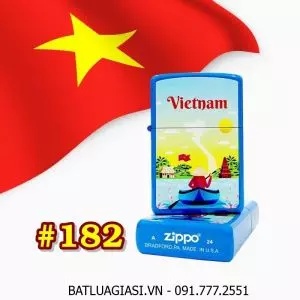 BẬT LỬA ZIPPO SƠN TĨNH ĐIỆN HÌNH VIỆT NAM QUÊ HƯƠNG TÔI (CÓ MỘC ĐÁY) - (XÀI XĂNG) #182