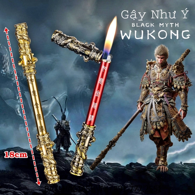 BẬT LỬA GẬY NHƯ Ý TÔN NGỘ KHÔNG BLACK MYTH WUKONG (CÂY THIẾT BẢNG) (FULLBOX) - (XÀI GAS)