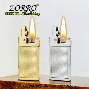 BẬT LỬA XĂNG ĐÁ ZORRO Z850 VÂN KIM CƯƠNG - (XÀI XĂNG)
