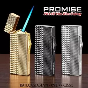 BẬT LỬA KHÈ PROMISE PR146 VÂN KIM CƯƠNG DẬP NỔI 2 MẶT - (XÀI GAS)