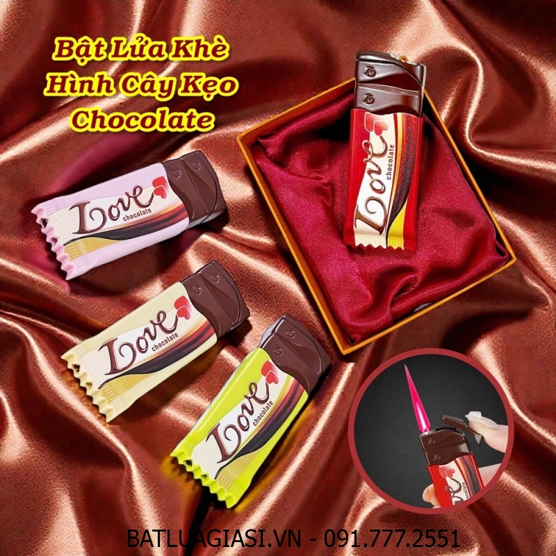 BẬT LỬA KHÈ HÌNH CÂY KẸO CHOCOLATE (KẸO SOCOLA) (CÓ HỘP) - (XÀI GAS)