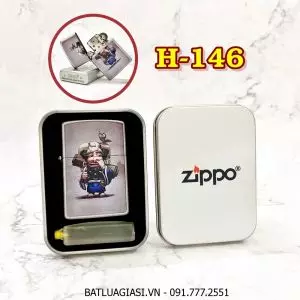 BẬT LỬA ZIPPO SƠN TĨNH ĐIỆN 2 MẶT CHỦ ĐỀ TÂY DU KÝ HÌNH SA TĂNG (CÓ MỘC ĐÁY) (HỘP THIẾC KÈM XĂNG) H-146