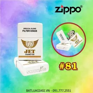 BẬT LỬA ZIPPO 2 MẶT HÌNH GÓI THUỐC LÁ JET (XÀI XĂNG) #81