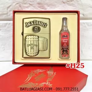 BẬT LỬA ZIPPO THƯƠNG HIỆU RƯỢU HÌNH NỔI (CÓ HỘP VÀ XĂNG) H25