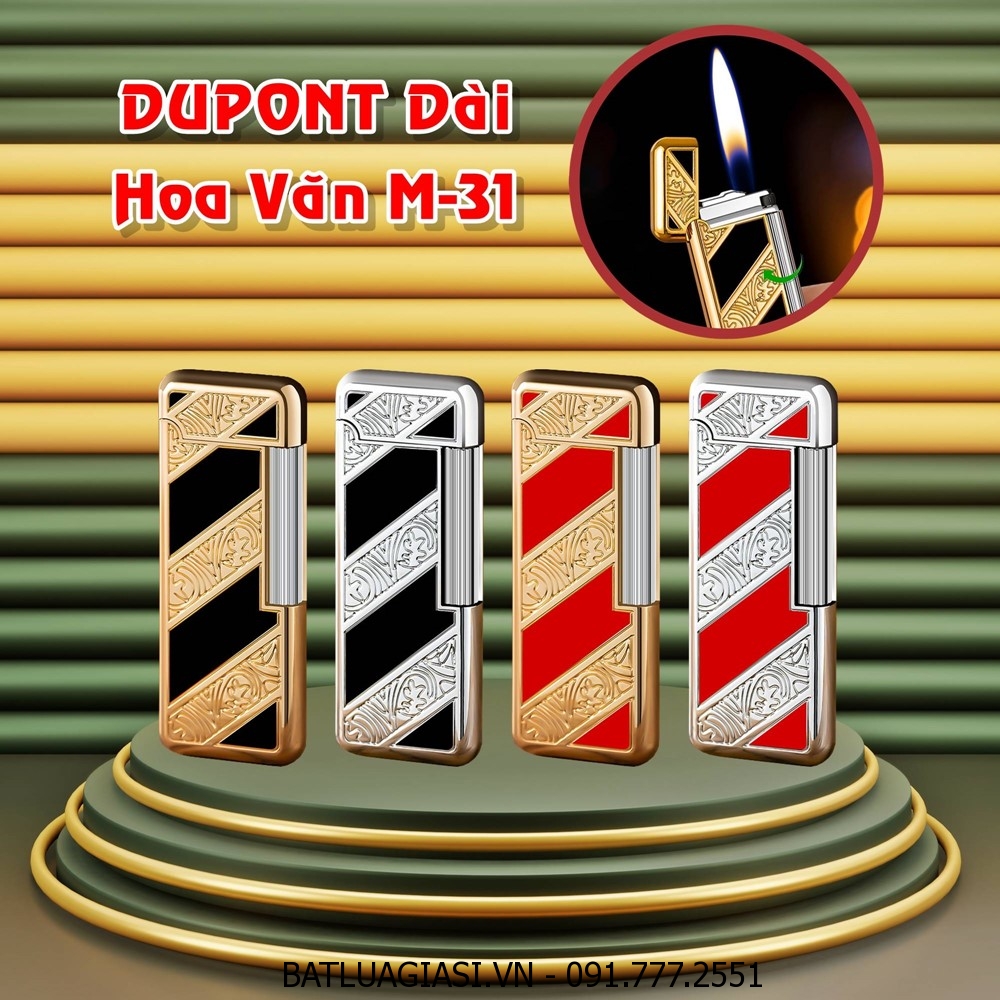 BẬT LỬA DUPONT DÀI HOA VĂN M-31 (XÀI GAS)