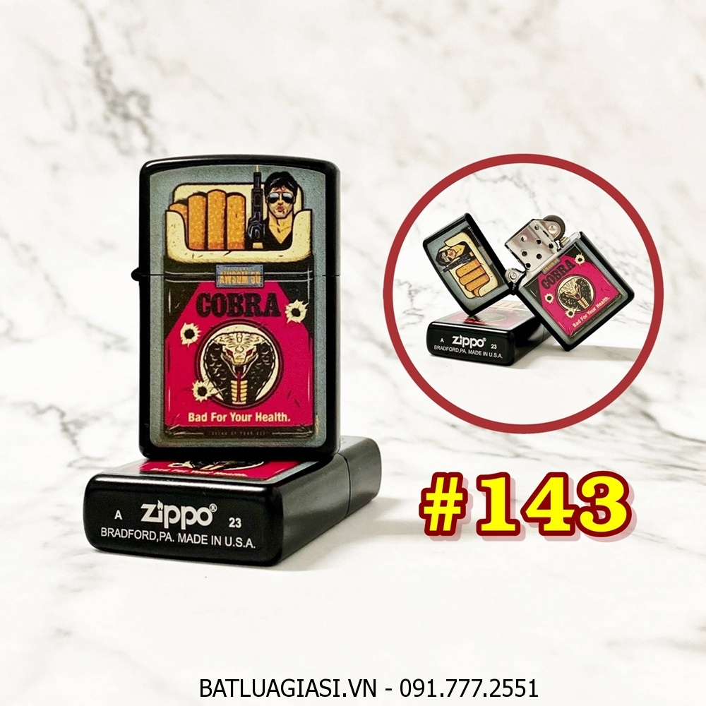 BẬT LỬA ZIPPO SƠN TĨNH ĐIỆN 2 MẶT KIỂU VINTAGE (CÓ MỘC ĐÁY) - (XÀI XĂNG) #143