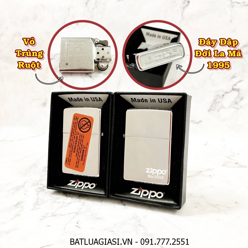 BẬT LỬA ZIPPO MỸ TRƠN BÓNG SỐ TỨ QUÝ - ĐỜI LA MÃ 1995 - RUỘT USA (CÓ TEM ĐỎ) - (XÀI XĂNG) #BẠC BÓNG