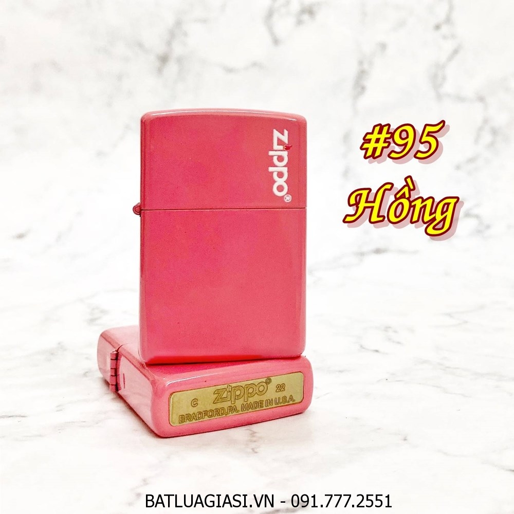 BẬT LỬA ZIPPO SƠN TĨNH ĐIỆN NHIỀU MÀU (CÓ MỘC ĐÁY) - (XÀI XĂNG) #95 HỒNG