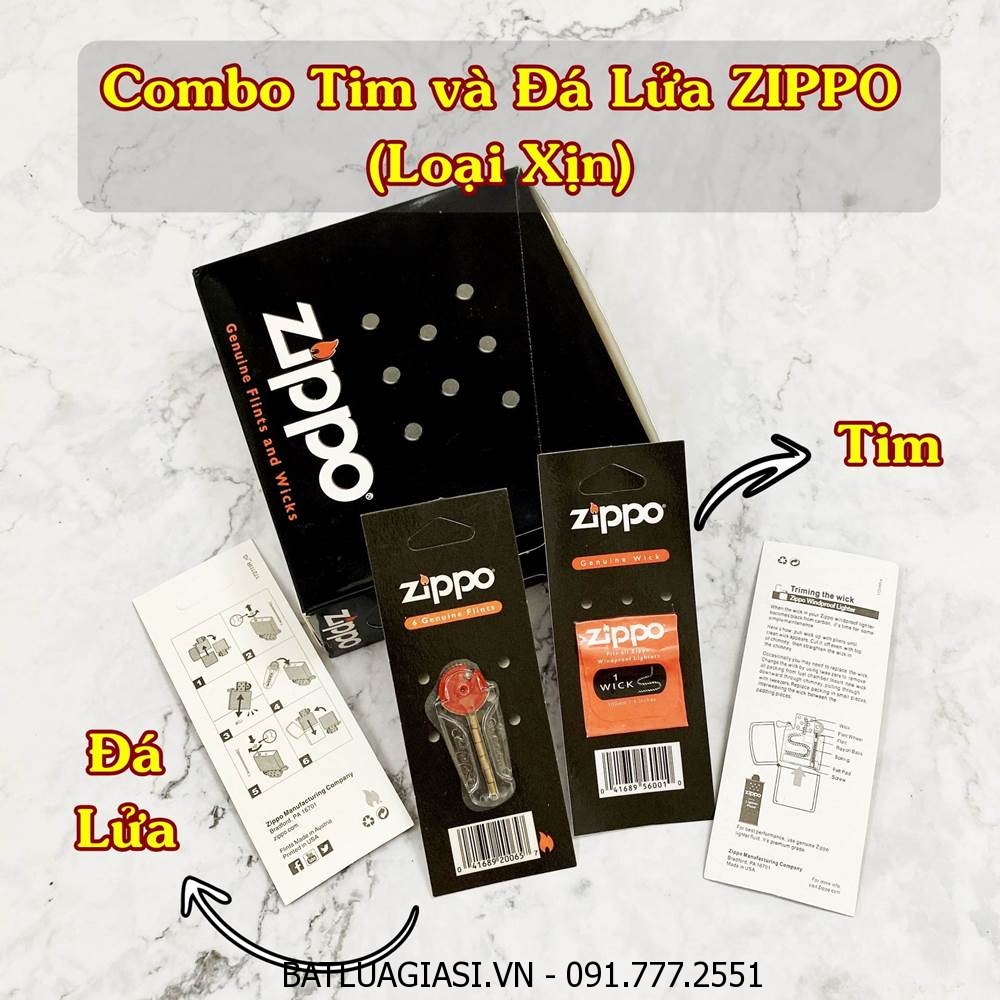 COMBO TIM VÀ ĐÁ LỬA THAY ZIPPO - ĐÁ BẤC ZIPPO MỸ (TIM ĐÁ ZIPPO MỸ)