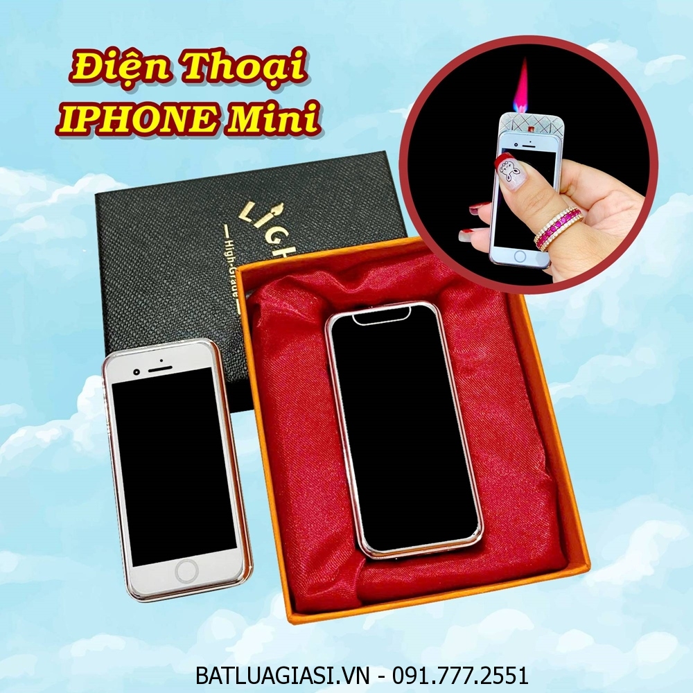 BẬT LỬA KHÈ TRƯỢT HÌNH ĐIỆN THOẠI IPHONE MINI (CÓ HỘP) - (XÀI GAS)