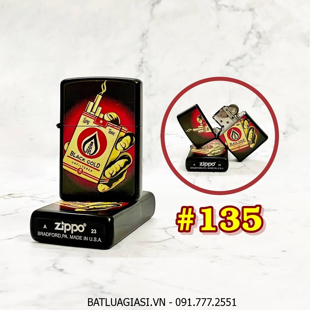 BẬT LỬA ZIPPO SƠN TĨNH ĐIỆN 2 MẶT KIỂU VINTAGE (CÓ MỘC ĐÁY) - (XÀI XĂNG) #135