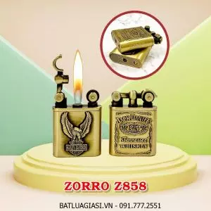 BẬT LỬA GAS ĐÁ RÃNH TAY ZORRO Z858 - (XÀI GAS)