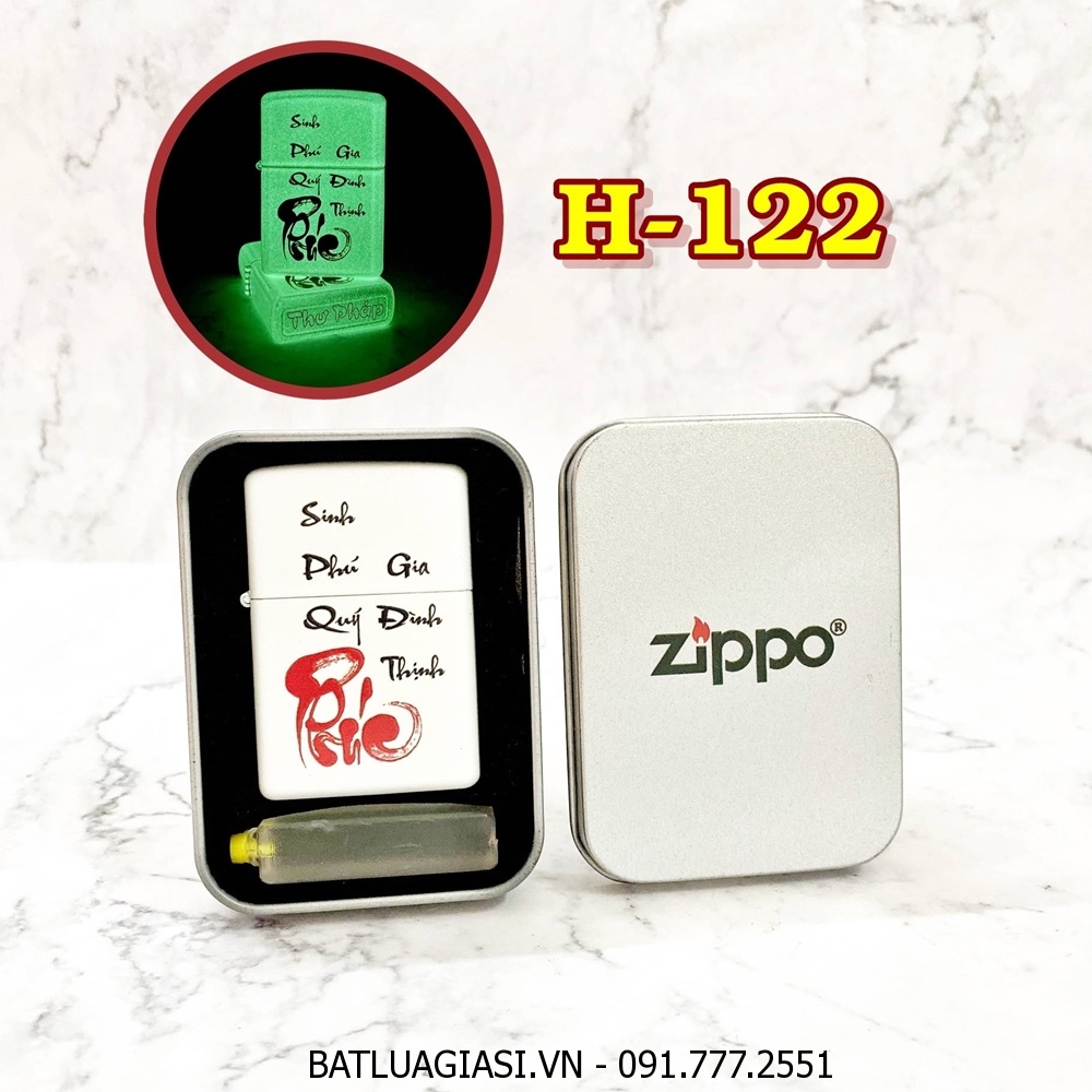 BẬT LỬA ZIPPO CHỮ PHÚC THƯ PHÁP \