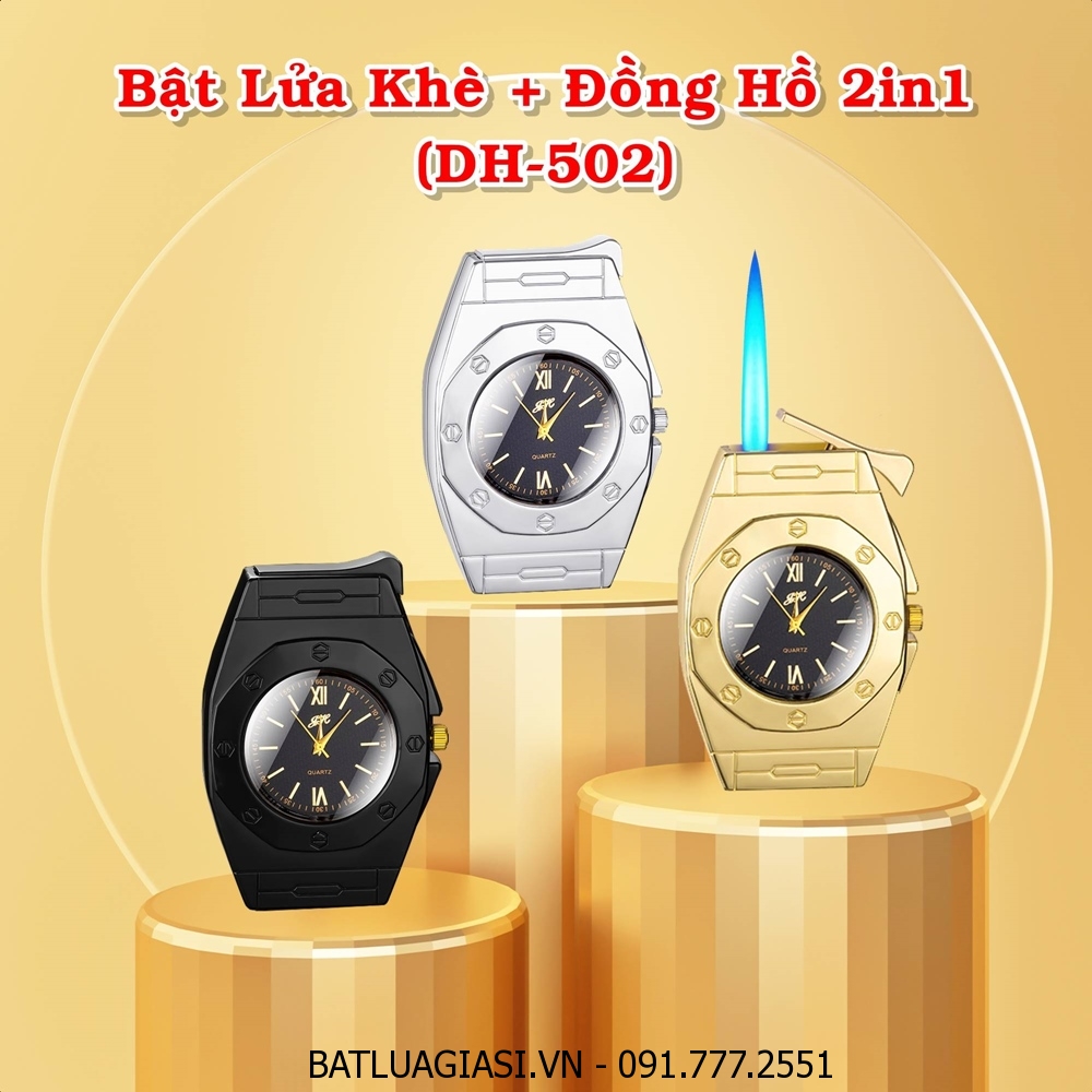 BẬT LỬA KHÈ - ĐỒNG HỒ 2IN1 DH-502 - (XÀI GAS)