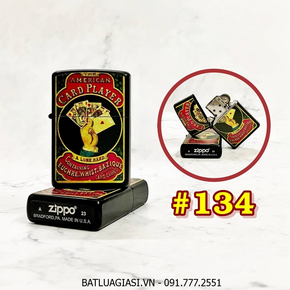 BẬT LỬA ZIPPO SƠN TĨNH ĐIỆN 2 MẶT KIỂU VINTAGE (CÓ MỘC ĐÁY) - (XÀI XĂNG) #134