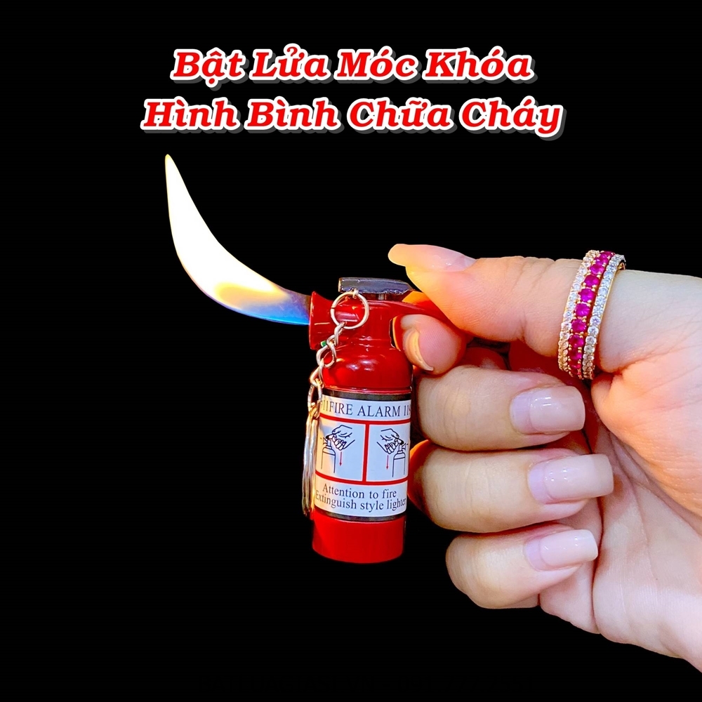 BẬT LỬA MÓC KHÓA HÌNH BÌNH CHỮA CHÁY (KIM LOẠI) - (XÀI GAS)