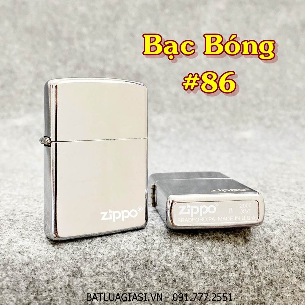 BẬT LỬA ZIPPO TRƠN BÓNG (CÓ MỘC ĐÁY) - (XÀI XĂNG) #BẠC BÓNG #86