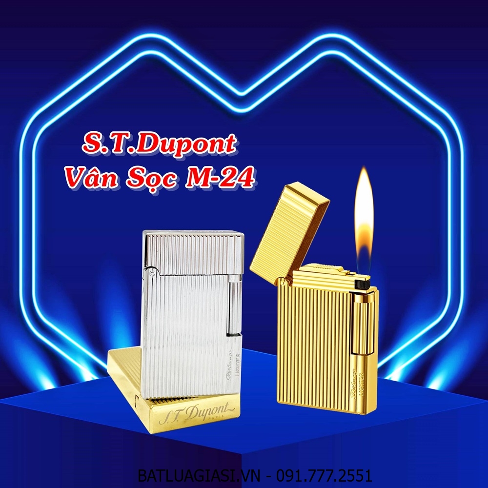 BẬT LỬA DUPONT VÂN SỌC M-24 (S.T. DUPONT) - (XÀI GAS)