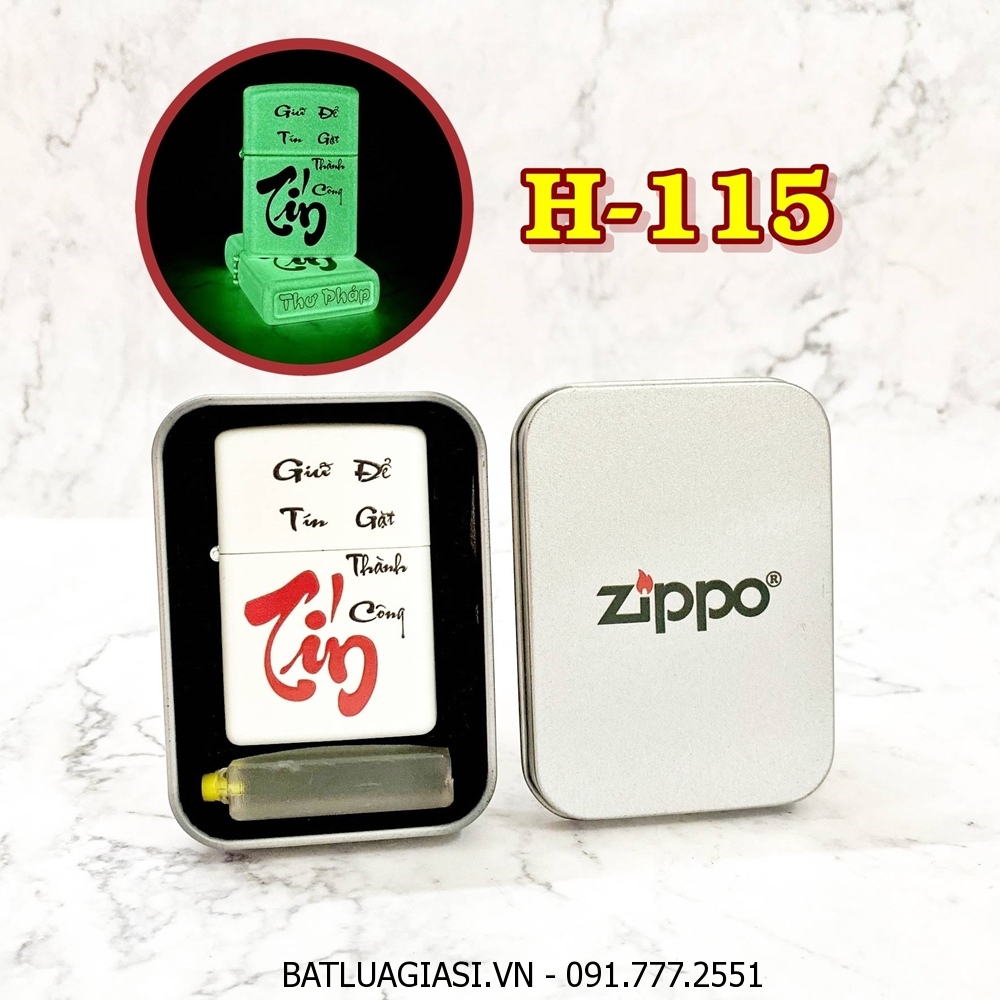 BẬT LỬA ZIPPO CHỮ TÍN THƯ PHÁP \