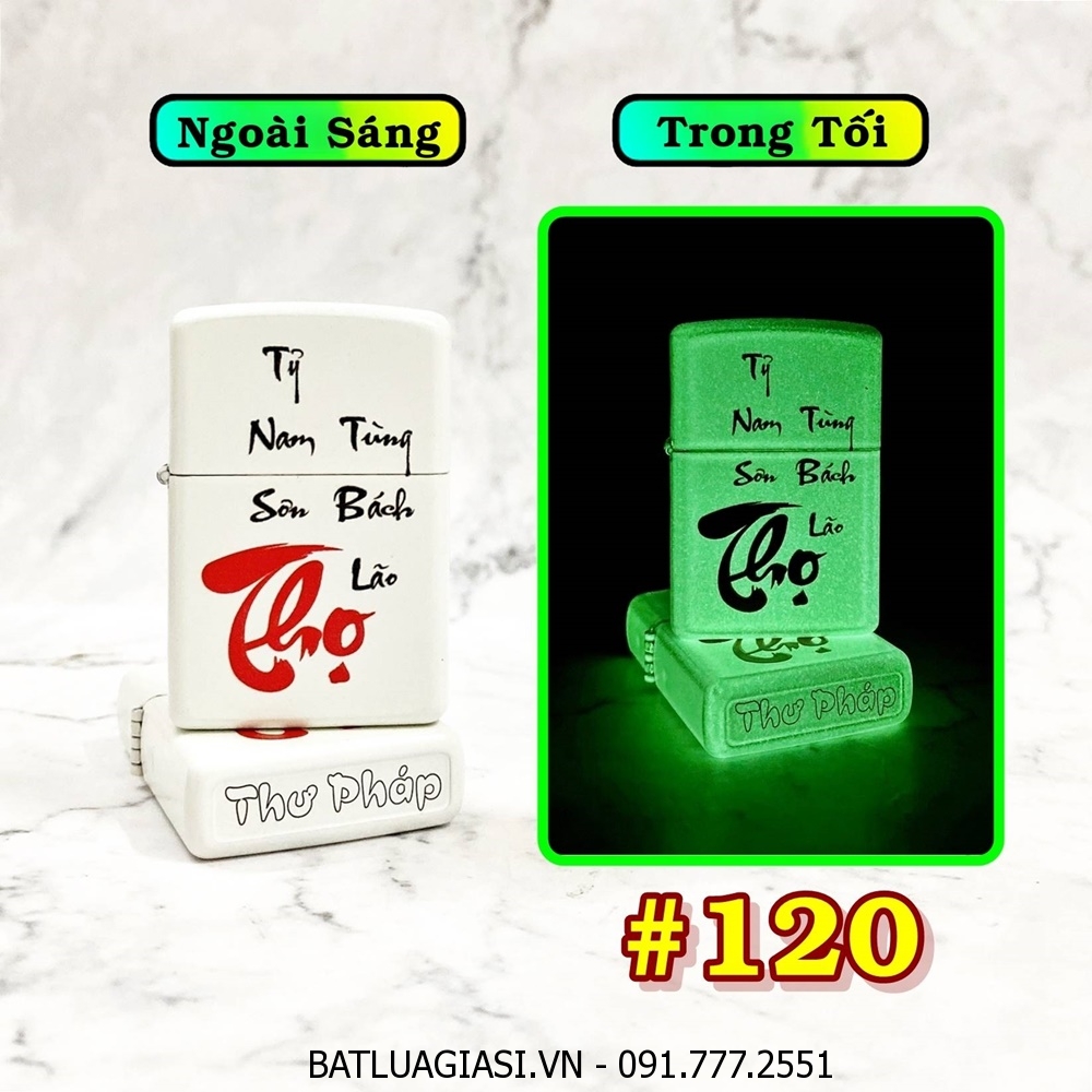 BẬT LỬA ZIPPO CHỮ THỌ THƯ PHÁP \