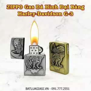 BẬT LỬA ZIPPO GAS ĐÁ HÌNH ĐẠI BÀNG "HARLEY-DAVIDSON" G-3 - (XÀI GAS)