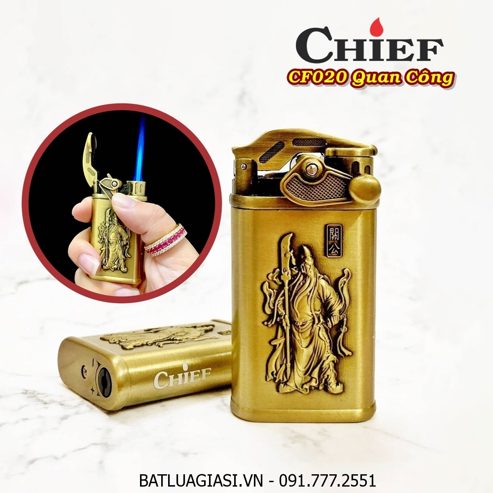 BẬT LỬA KHÈ CHIEF BÚNG TAY ĐÁNH LỬA HÌNH QUAN CÔNG CF020 - (XÀI GAS)