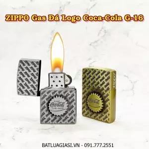 BẬT LỬA ZIPPO GAS ĐÁ LOGO COCA-COLA G-16 - (XÀI GAS)